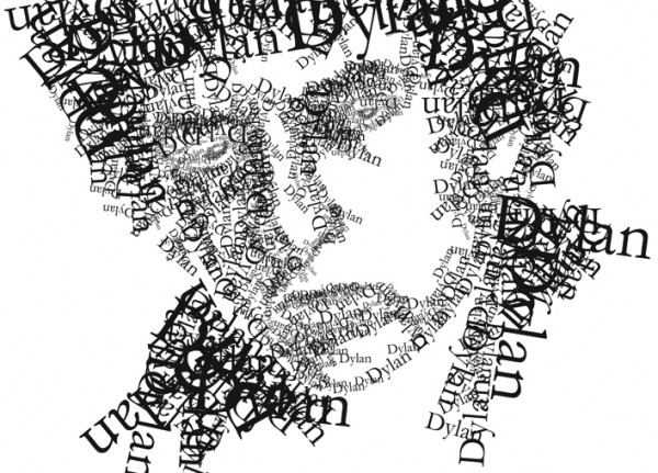 bob dylan typography portrait