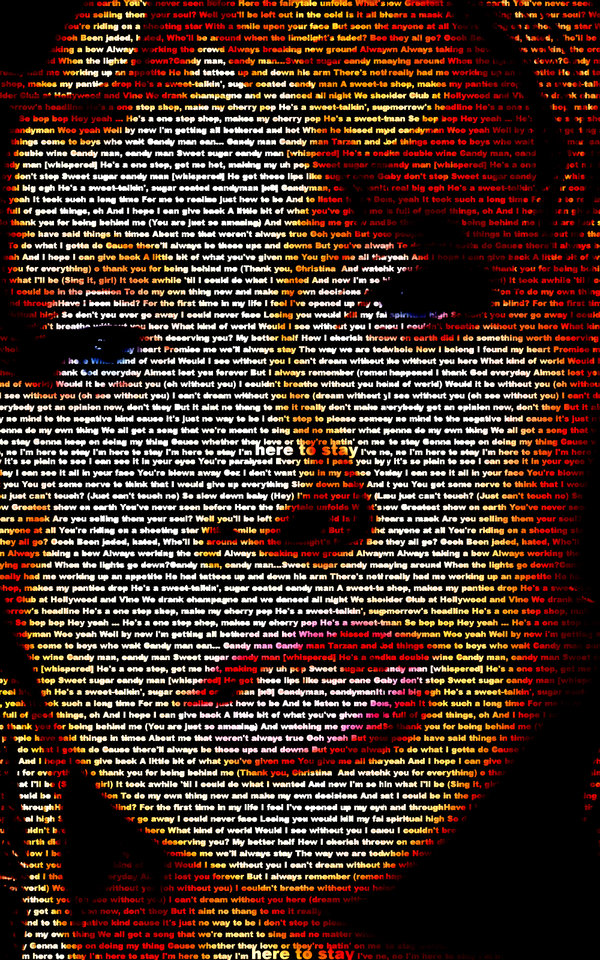 Christina Aguilera Typography Portrait