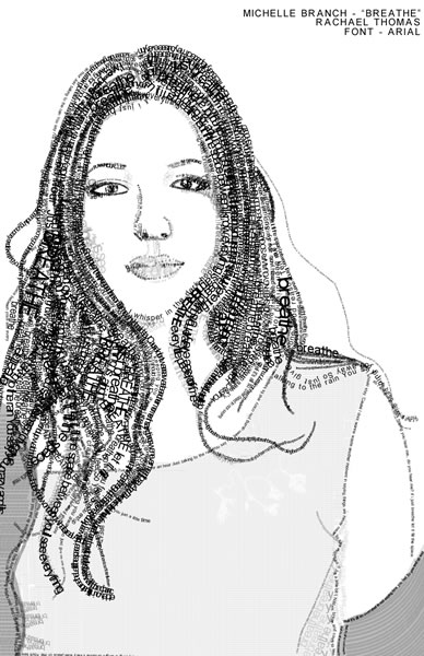 michelle branch typography portrait