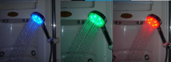 Temperature Controlled LED Shower Head Light