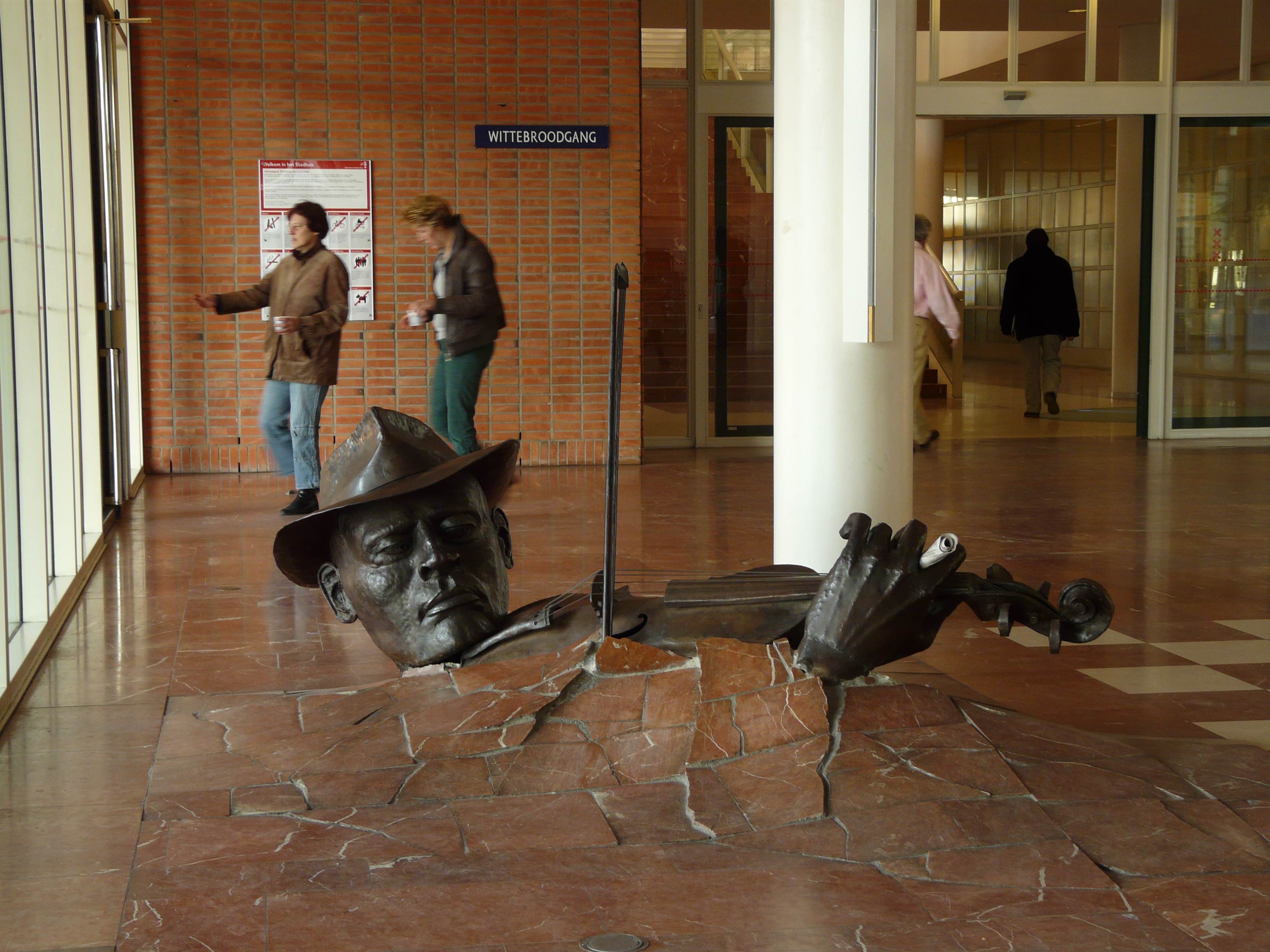 Violinist Bursting From Floor - Amsterdam